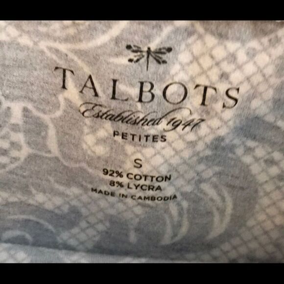 Talbots Petite SMALL PETITE Black & White Top - Picture 2 of 3
